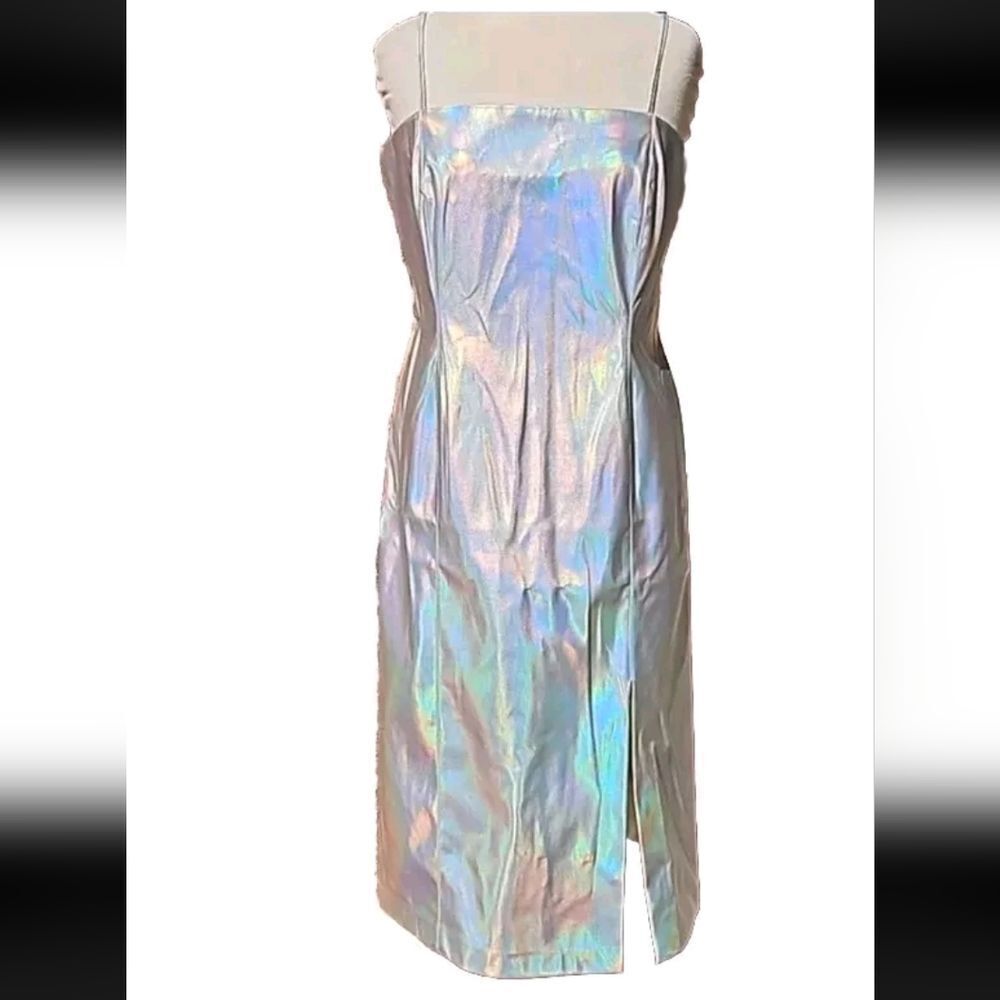 NWT Steven Madden Holographic Vegan Leather Midi Dress Size XL